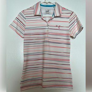 Puma Women's Polo XS White with Stripes